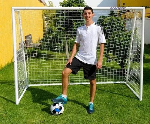 Portería De Fútbol Con Red Enersport De Acero Resistente