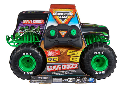 Monster Jam Grave Digger Por Control Remoto A Escala 1:15 Color Multicolor