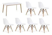 Comprar Juego De Comedor Mesa Claire 160cm + 6 Sillas Eames Ct Color Blanco