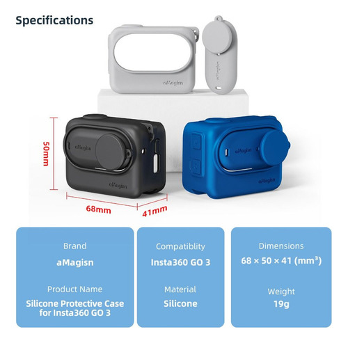 Funda Protectora De Silicona Action Para Insta360 Go 3
