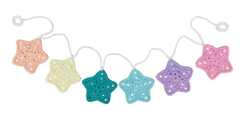 Guirnalda Estrellas Colores Pasteles Tejida Al Crochet