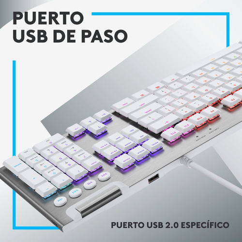 Imagen 5 de 8 de Teclado Gamer Mecánico Logitech G815, Lightsync Rgb - Blanco