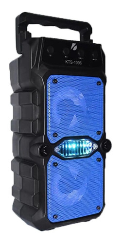 Parlante Portatil Doble 3x2 Bluetooth, Luz Led Fm Kts 1069  