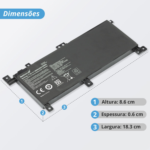 Bateria Para Notebook Asus X556uj-xo015t