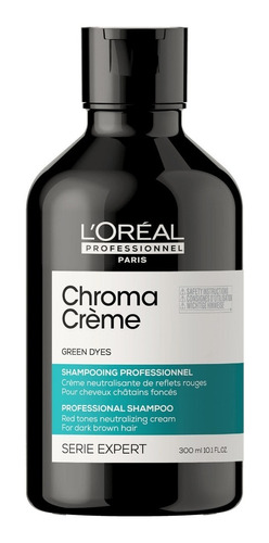 Shampoo Chroma Creme Verde Cabello Castaño L'oréal Pro 300ml