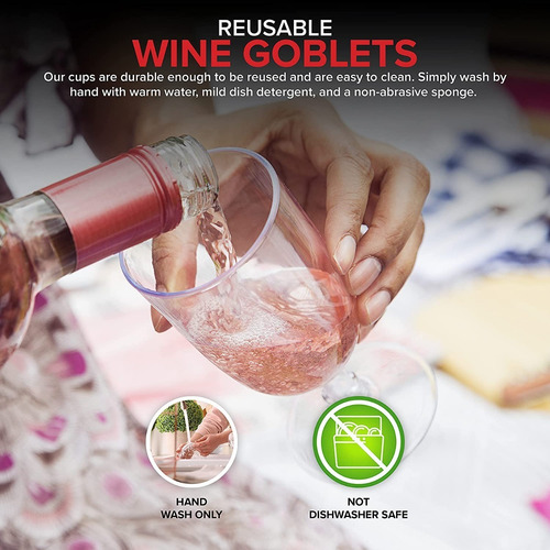 Copas De Vino De Plástico Transparente 5 Onzas 40 Unidades
