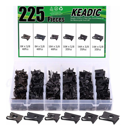 Keadic Kit Surtido 226 Clips Tuerca Para Motocicleta Gm