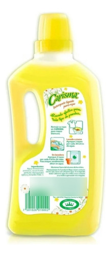 3 Botellas Carisma Detergente Liquido Ropa 1 Lt C/u