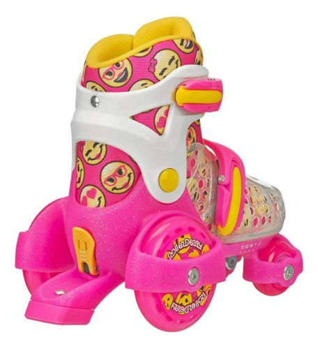 Combo De Patines Entrenadores Casco Y Protecciones Fun Roll 13 - 17mx 9 Cm Rosa 17-20