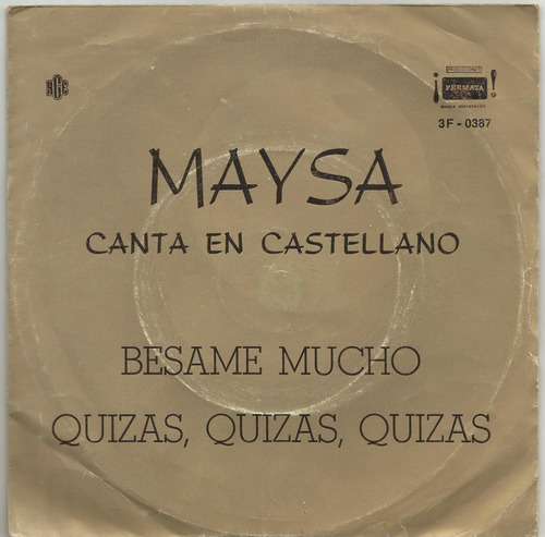 Maysa Canta En Castellano - Simple Vinilo Con Tapa Promo