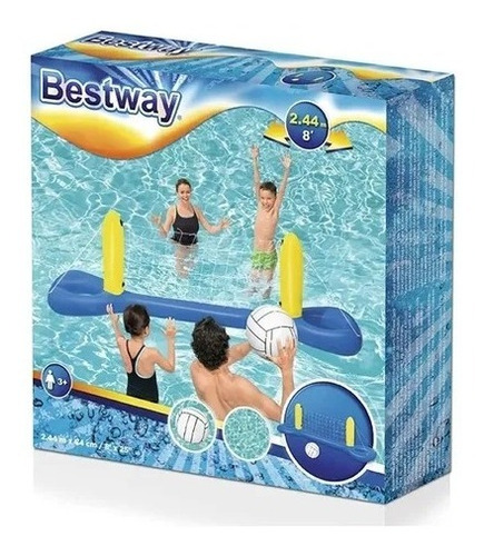 Imagen 6 de 6 de Set De Voley Inflable Flotante Con Red Y Pelota Bestway