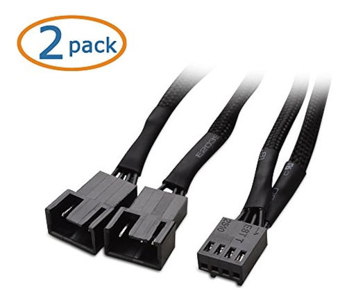 Cable Matters (2-pack) Pwm 2-fan Splitter Cable - 4 Pulgadas