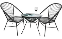 Comprar Combo 2 Sillas Acapulco Asunción + Mesa C\u002Fvidrio, Yute Negro
