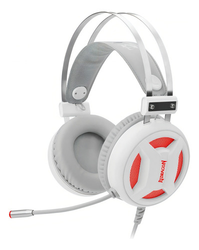 Fone Headset Gamer Redragon Minos H210w Branco Usb Led Branco