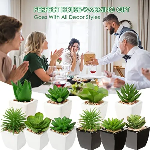 Pequeñas Suculentas Artificiales, Juego De 3 Plantas S...