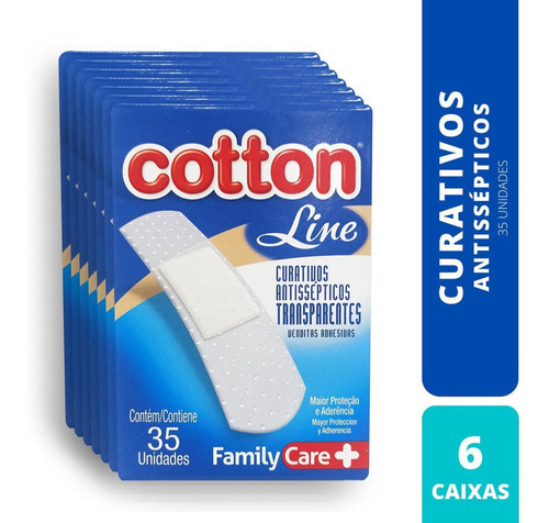 Curativos Adesivos Cotton Line C/6 Caixas Transparente
