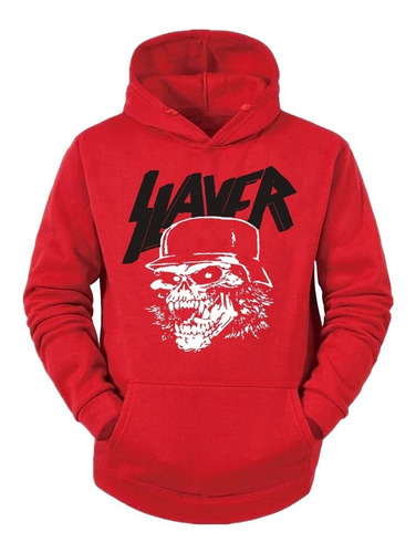 Buzo Canguro De Slayer Skull Logo Heavy Speed Thrash