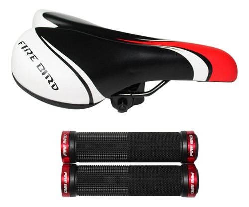 Kit Asiento Y Puños C/ Tope Fire Bird Mtb Bici Richard Bikes