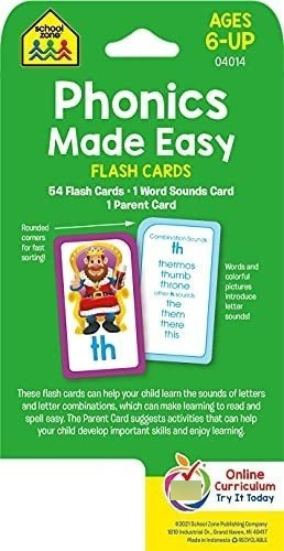 School Zone - Phonics Made Easy Flash Cards - Ages 6, De School Zone. Editorial School Zone Publishing En Inglés