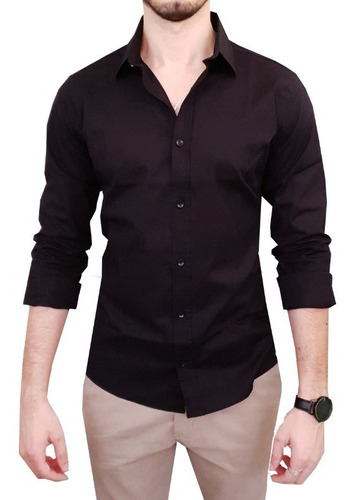 Camisa Social Slim Fit 100% Algodão - Pronta Entrega