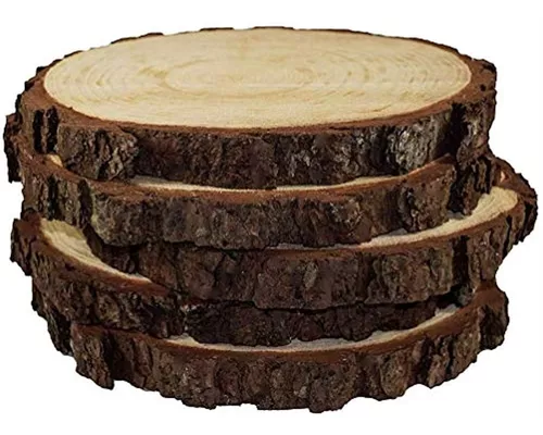 Mini Rodajas de tronco de madera rusticas Medidas : de 6 a 7