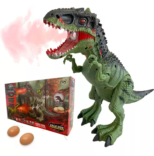 Brinquedo Dinossauro T-Rex Solta Fumaça com Luz e Som - SETOR STORE