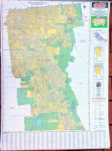 Mapa La Matanza Buenos Aires Laminado Varillado