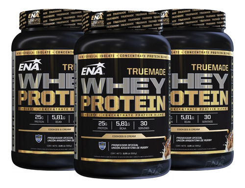 3 Whey Protein True Made 2lb Blend Aislada + Concentrada