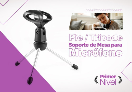 Pie Tripode Soporte Microfono Mesa + Pipeta 180° Universal