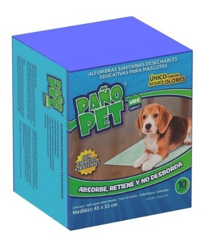 Paños Para Entrenamiento Perro Paño Pet 45x55cm Mini X10 Un.