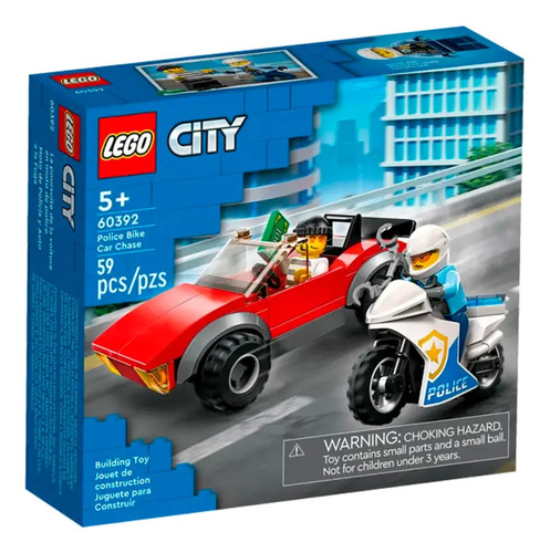 Set Lego Moto De Policia Y Coche A La Fuga 59pcs 60392  