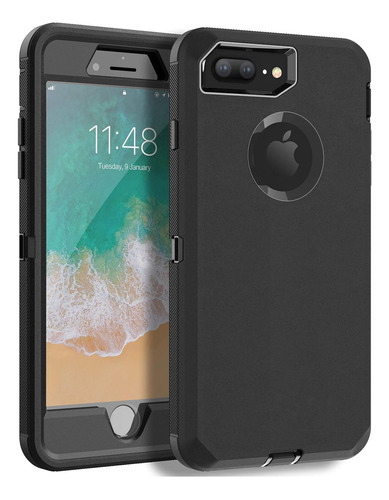 Funda Para iPhone 8 Plus/7 Plus Mxx + Protector Black