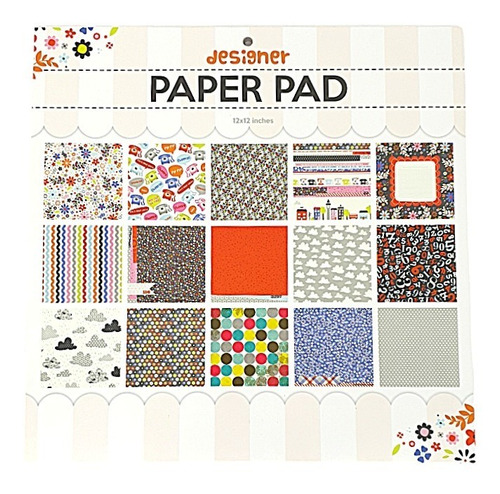 Bloco De Papel Para Scrapbook Diversas Estampas 30 Folhas