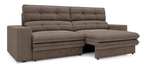 Sofa 4 Lugares Retratil E Reclinavel Pegasus 2,30m Cor Marrom