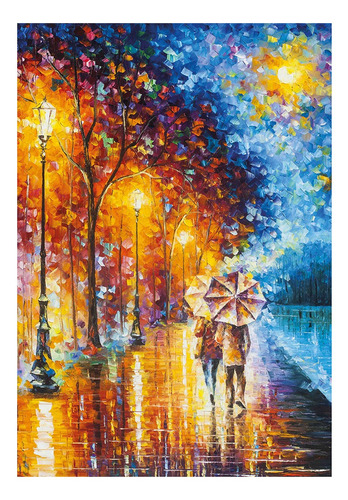 Quadro Decorativo Tela Casal Chuva Sala Quarto 100x70