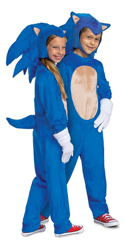Disfraz De Sonic Para Sin Genero Talla M (7-8) Años-azul