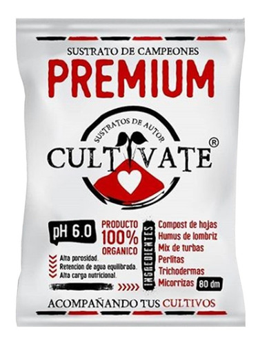 Sustrato Cultivate Premium 80 Lts Micorrizas Trichodermas