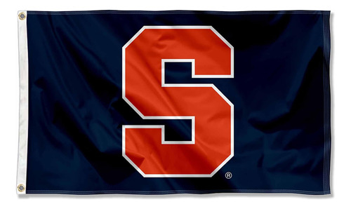 Bandera De Syracuse Con Ojales Grandes, Color Naranja Y Azul