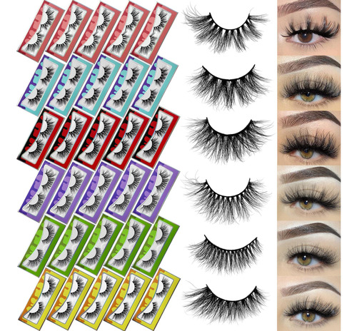 Mink Lashes Bulk Ninglash - Paquete De 30 Pestanas De 6 Esti