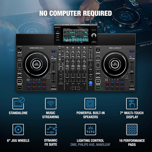 Controlador Dj Denon Sc Live 4 Con Parlantes Y Wi-fi