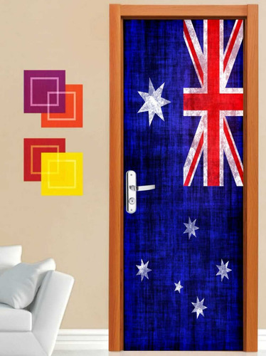 Adesivo Parede Porta Quarto Sala Bandeira Australia Oferta!