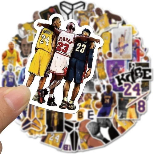 Imagen 2 de 5 de Kobe Bryant - Set De 50 Stickers / Calcomanias / Pegatinas