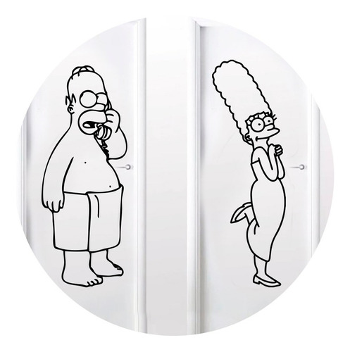 Vinilos Decorativos Homero Y Marge Simpson Para Baños Puerta