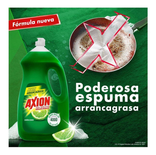 Detergente Lavatrastes Axion Limón Líquido 2800ml En Botella