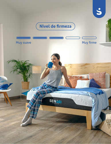 Colchón King Size Sensei | Memory Foam | Funda Removible | Clásico