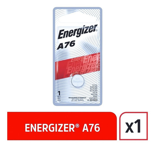 Imagen 4 de 10 de Pila A76 Energizer Alcalina Blister X1 Un. Relojes Alarmas