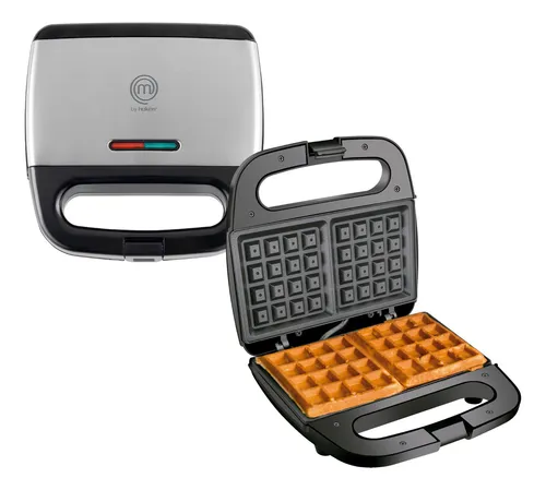 Wafflera Belga Power Ready 2 Rebanadas Acero Masterchef Color Plateado 120V