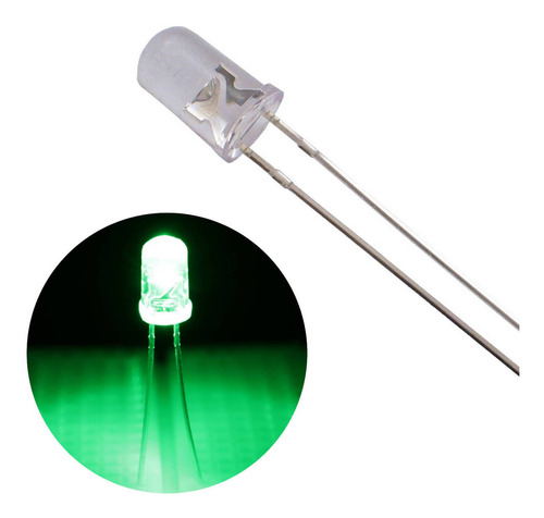 500 Unidades * Led Verde 5mm Cristal Alto Brilho 18000mcd