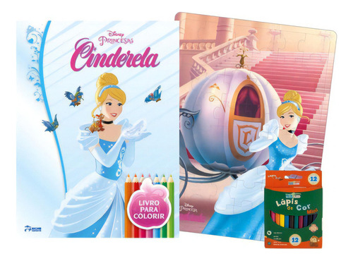 Kit Diversão Cinderela - Disney, De Bicho Esperto. Editora Rideel, Capa Mole Em Português