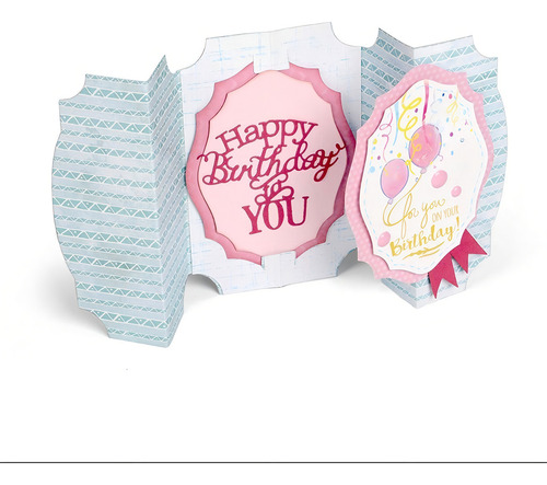 Scrapbook Suaje De Corte 3 Pieza Frase Happy Birthday To You Color Plateado